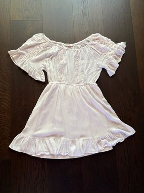 White Ruffle Off-Shoulder Dress